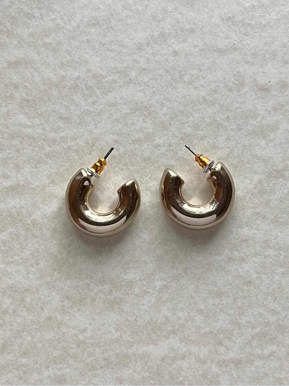 J. Crew Chunky Silver C-Shaped Hoop Earrings